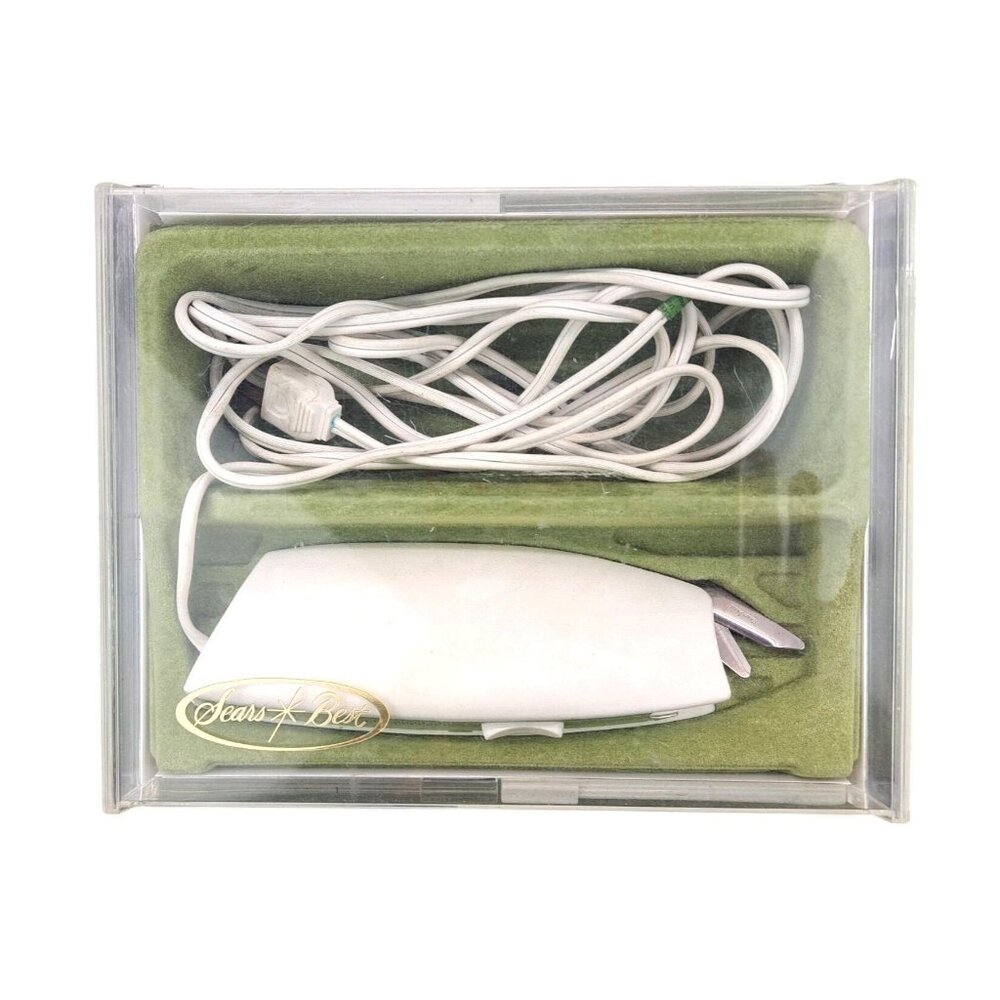 Vintage Sears Electric Scissors 344.2199 Manual Original Case Green 2 Speed 1968